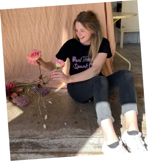 Some pastel flowers close up